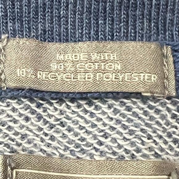 Gap Vintage Soft Cropped Henley Raglan Sweatshirt Indigo Blue Size XL - Picture 7 of 9